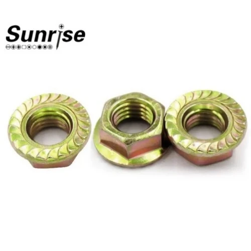 Flanjli olti burchakli DIN6923 sariq sink bilan qoplangan