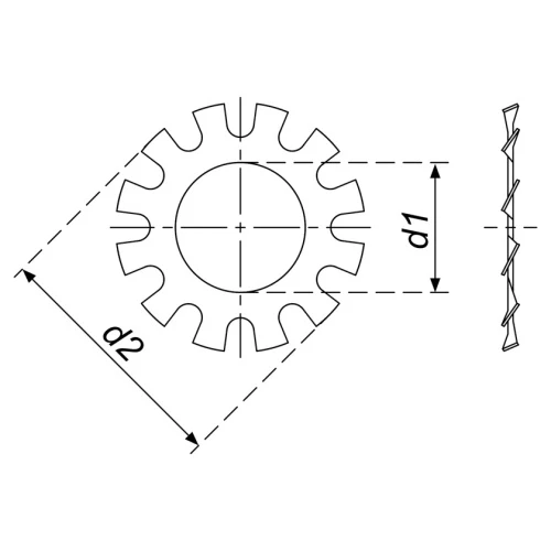 External Tooth Lock Washer DIN 6797A 4 External Tooth Lock Washer DIN 6797A 4