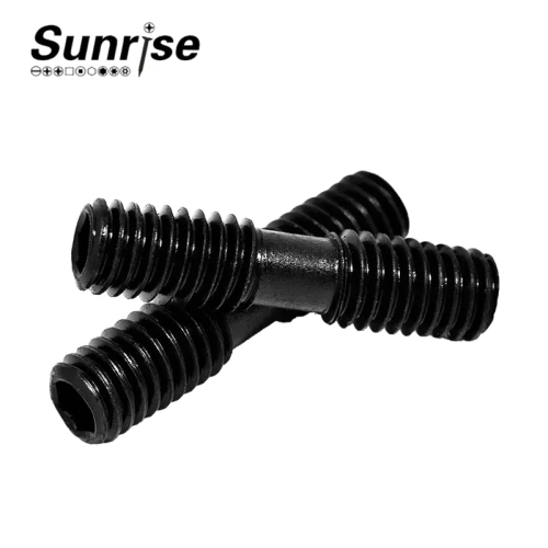 Customized Stud Bolt Double Thread Fasteners Connecting Black Zinc Plating Screws 5