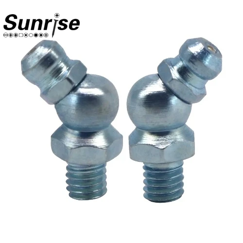SYD 924 GB M6 45 Degree High Pressure Grease Bent Type Zerk Fitting Steel Grease Nipple 6